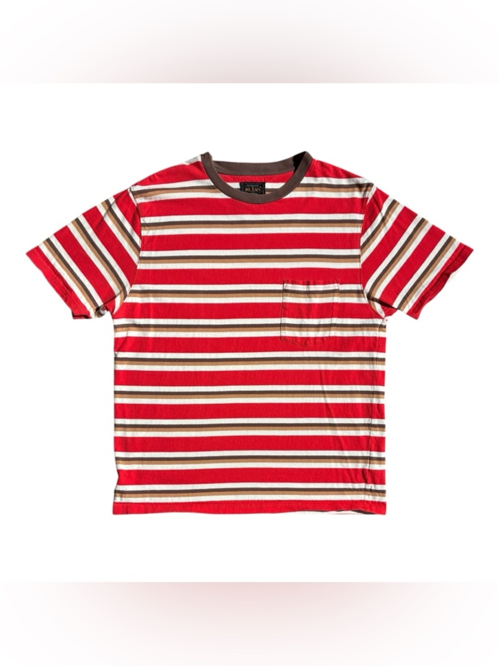 Beams Plus Mississippi Cotton Striped Shirt Red